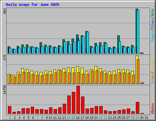 Daily usage for June 2025