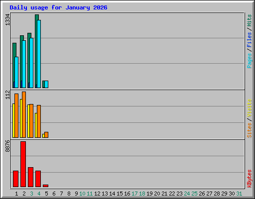 Daily usage for January 2026