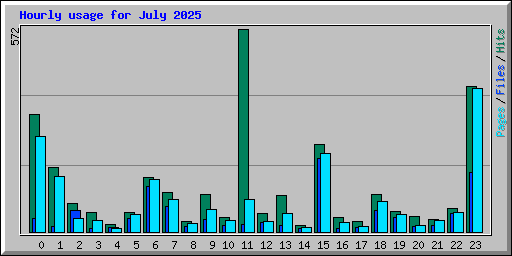 Hourly usage for July 2025