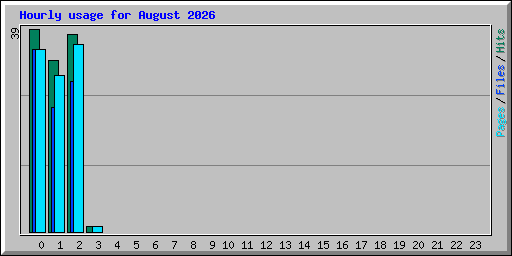 Hourly usage for August 2026